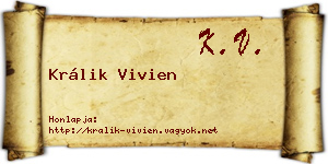 Králik Vivien névjegykártya